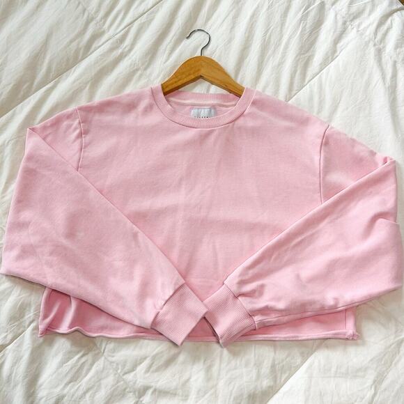 Vici AllFenix Barbie Pink Cropped Sweatshirt Women’s Small Long Sleeve Pullover - Picture 2 of 9